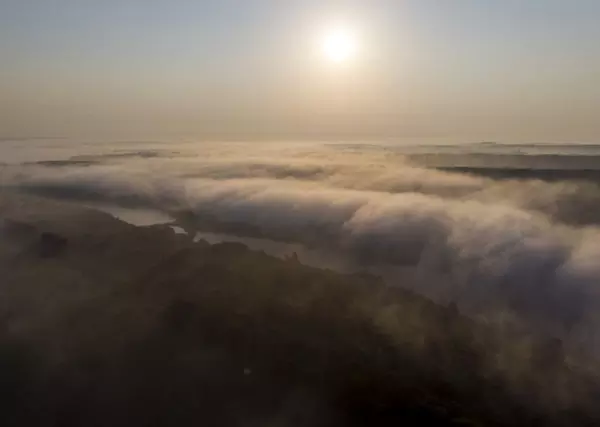 Köd a nagykanizsai Csónakázó-tó felett